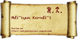 Mátyus Kornél névjegykártya